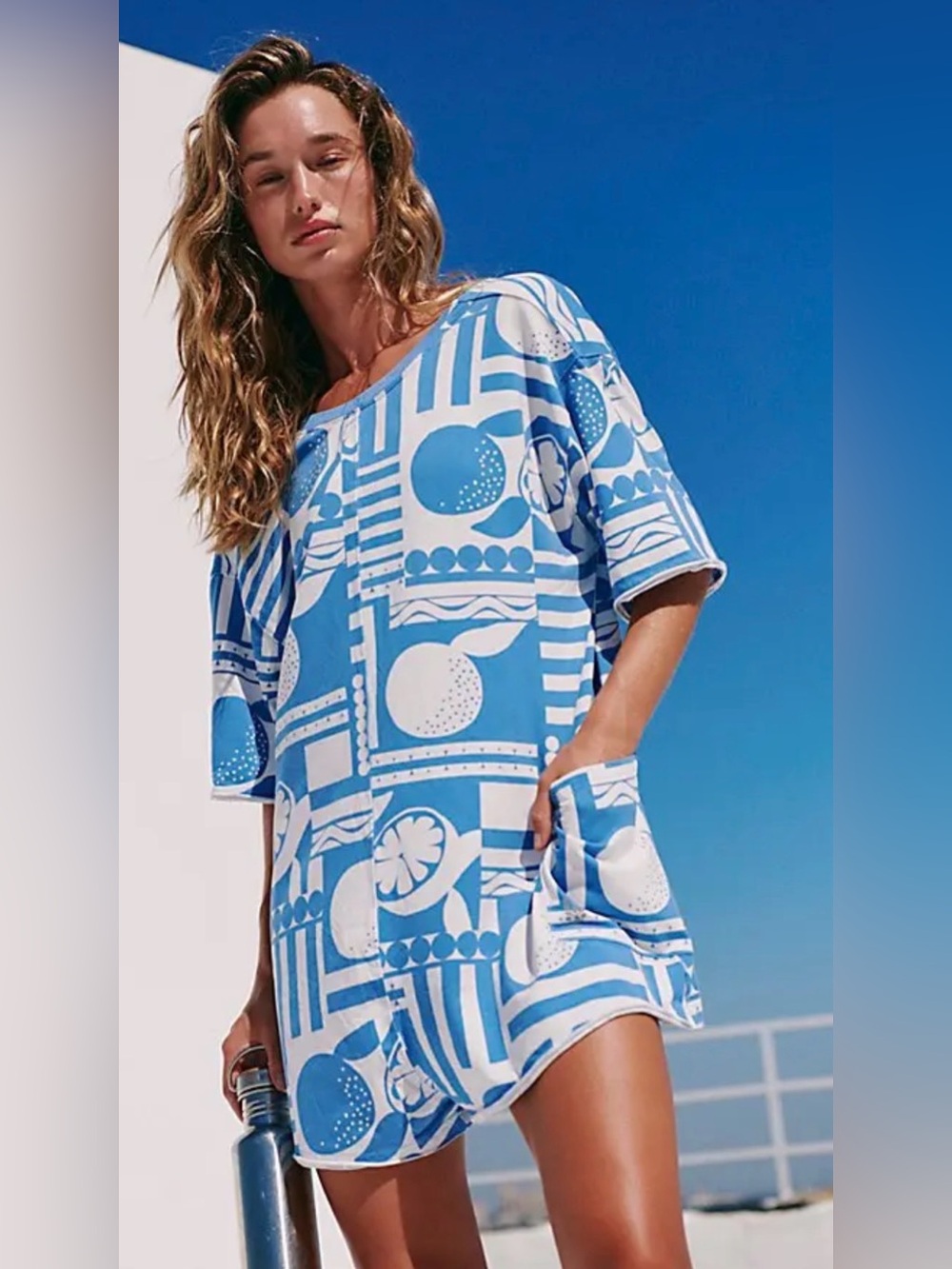 Free People Movement Hot Shot Printed Tee Romper